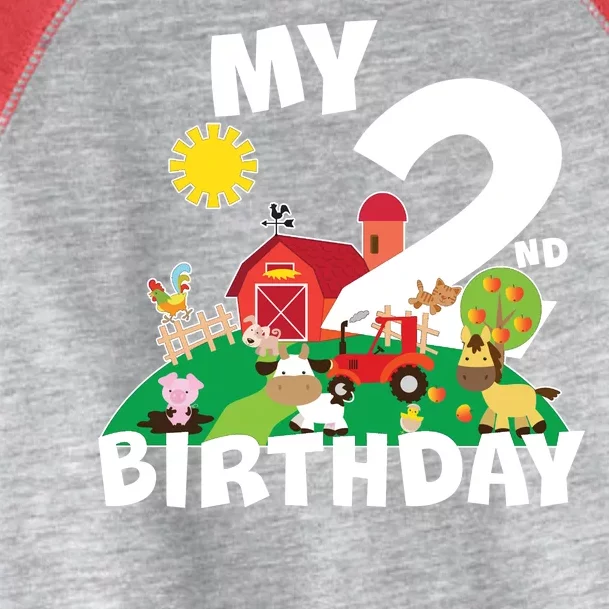 2 Year Old Farm My 2nd Birthday Toddler Fine Jersey T-Shirt