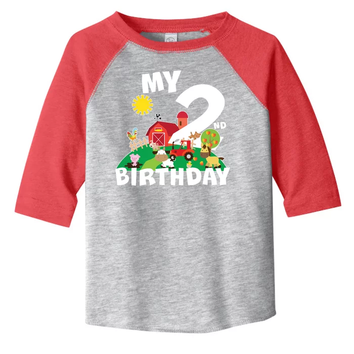 2 Year Old Farm My 2nd Birthday Toddler Fine Jersey T-Shirt