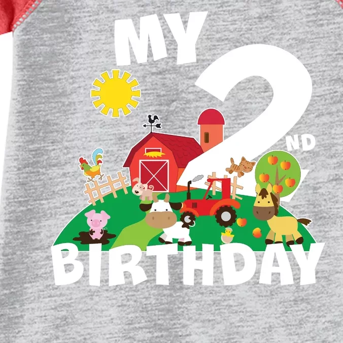 2 Year Old Farm My 2nd Birthday Infant Baby Jersey Bodysuit