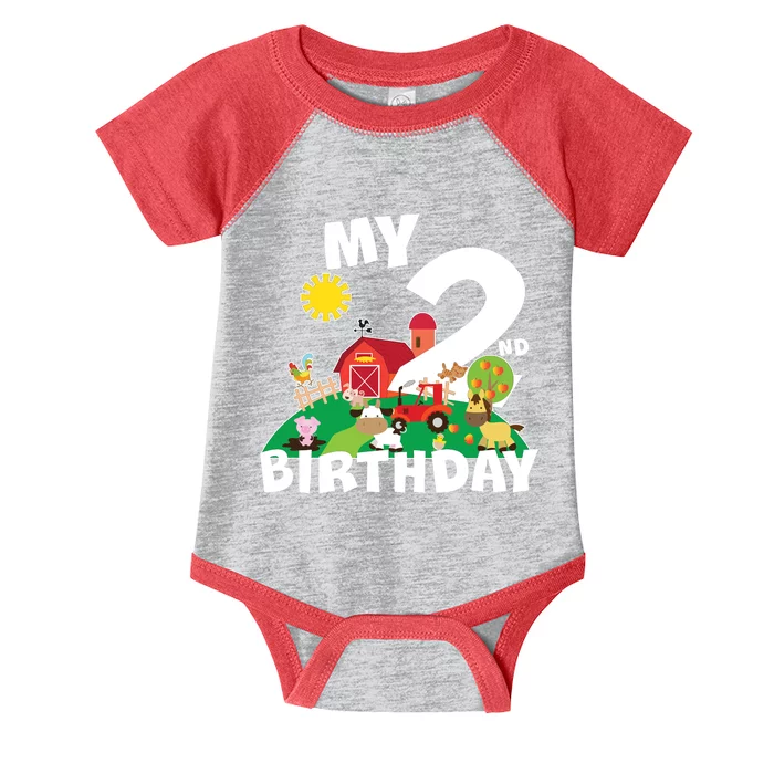 2 Year Old Farm My 2nd Birthday Infant Baby Jersey Bodysuit