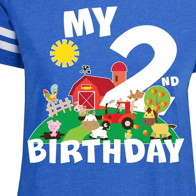 2 Year Old Farm My 2nd Birthday Enza Ladies Jersey Football T-Shirt