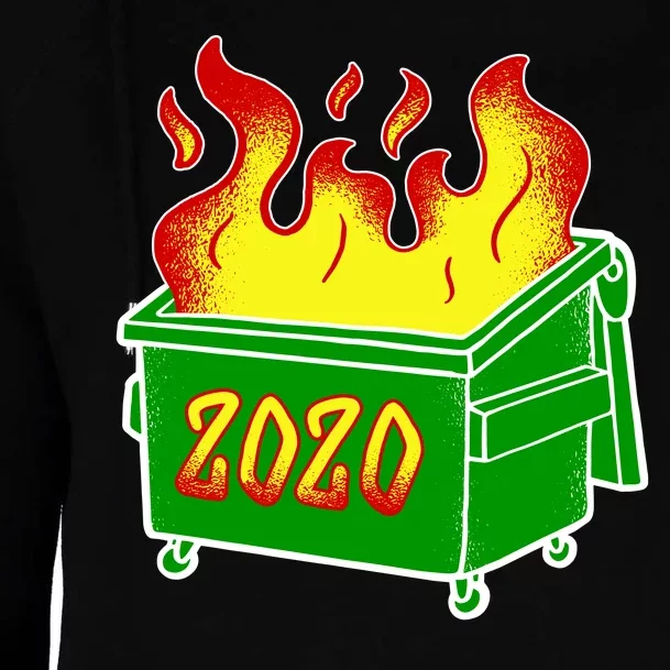 2020 Dumpster Fire Funny Disaster Womens Funnel Neck Pullover Hood