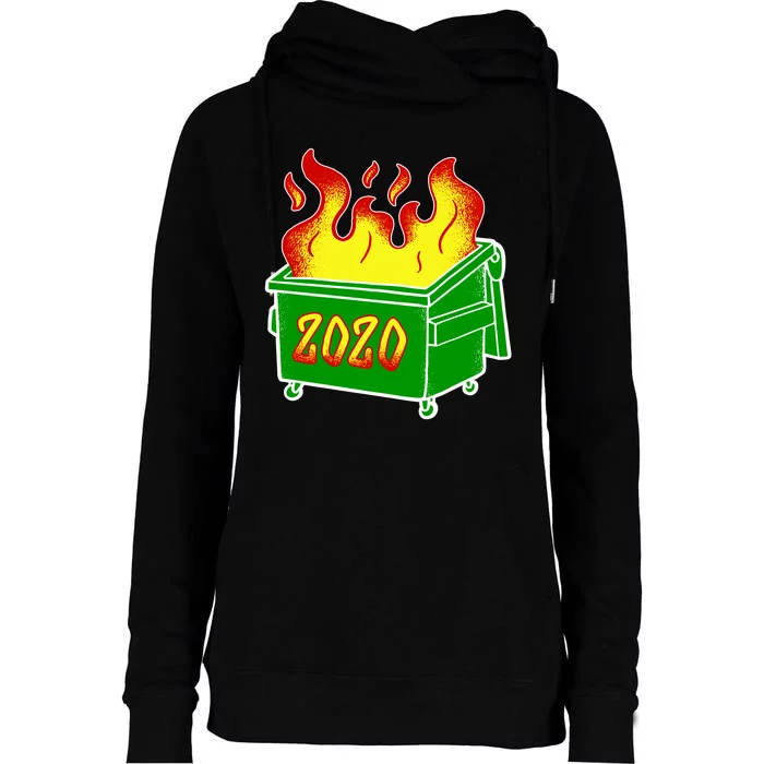 2020 Dumpster Fire Funny Disaster Womens Funnel Neck Pullover Hood