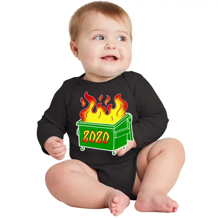 2020 Dumpster Fire Funny Disaster Baby Long Sleeve Bodysuit