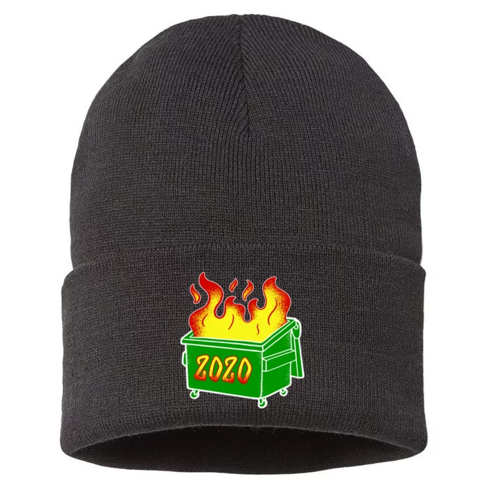 2020 Dumpster Fire Funny Disaster Sustainable Knit Beanie