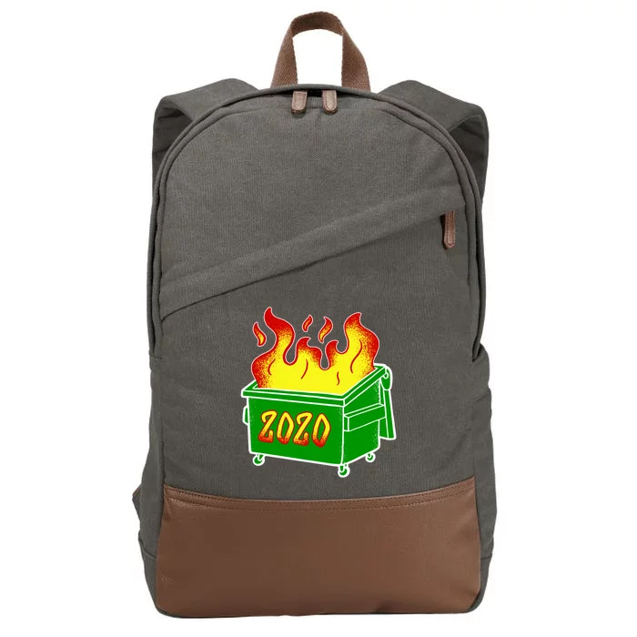 2020 Dumpster Fire Funny Disaster Cotton Canvas Backpack