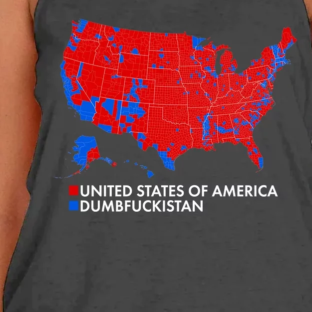 2020 Election Electoral Map Pro Trump Women's Knotted Racerback Tank