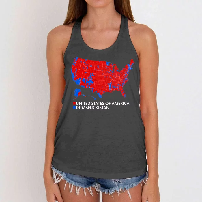 2020 Election Electoral Map Pro Trump Women's Knotted Racerback Tank