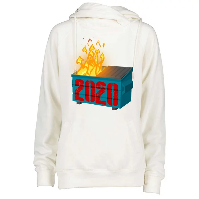 2020 Sucks A Dumpster Fire Womens Funnel Neck Pullover Hood