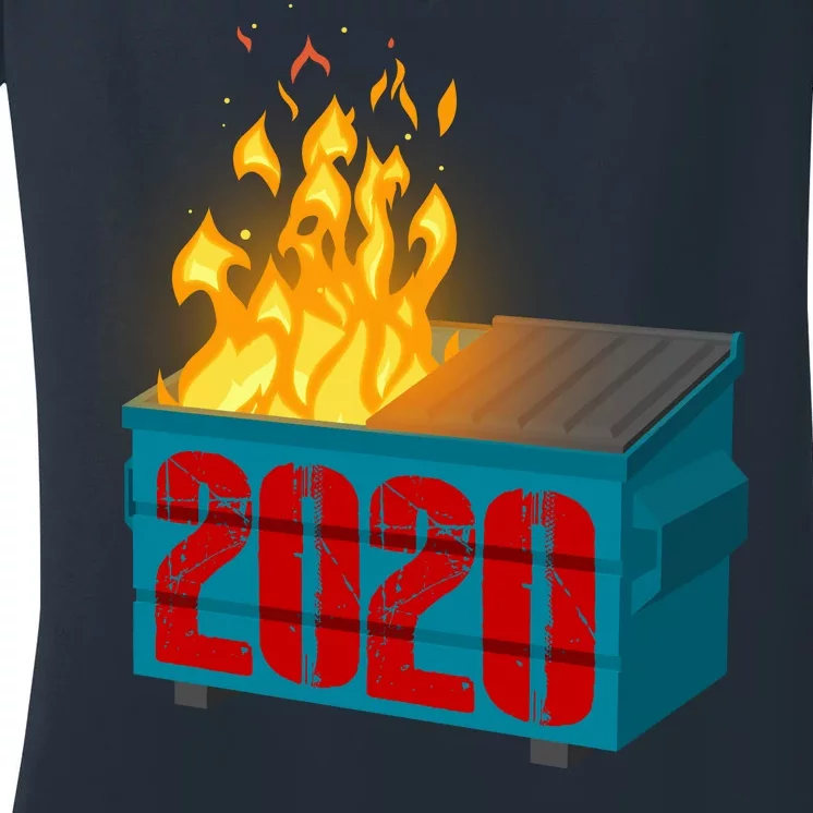 2020 Sucks A Dumpster Fire Women's V-Neck T-Shirt