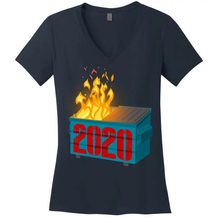 2020 Sucks A Dumpster Fire Women's V-Neck T-Shirt