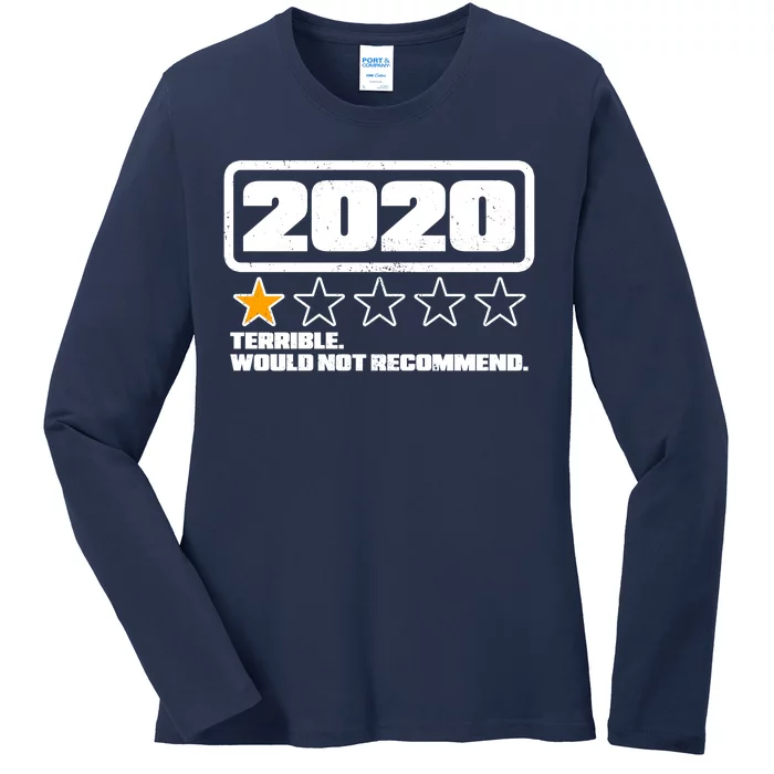 2020 Terrible Would Not Recommend One Star Rating Ladies Long Sleeve Shirt