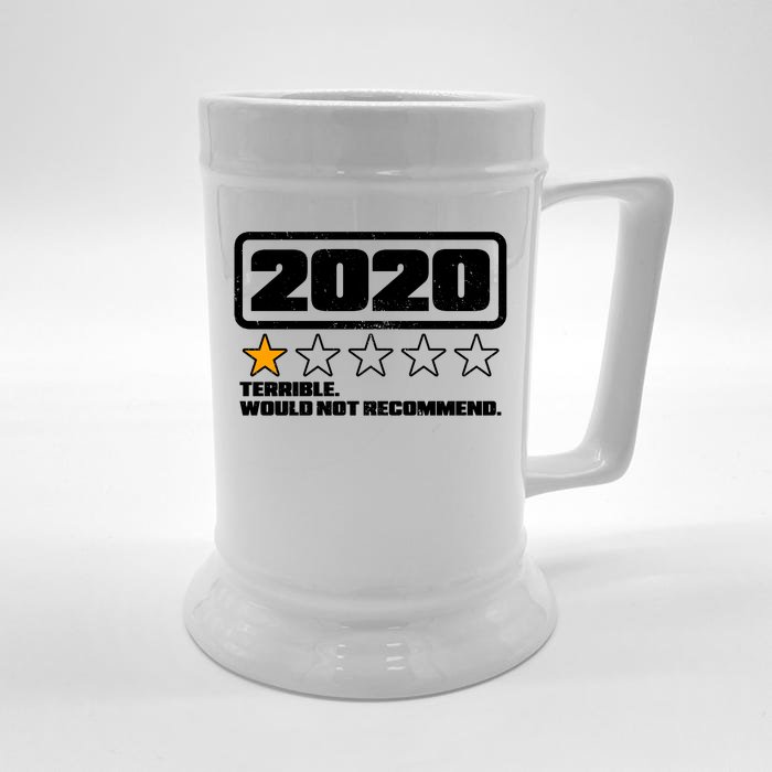 2020 Terrible Would Not Recommend One Star Rating Front & Back Beer Stein