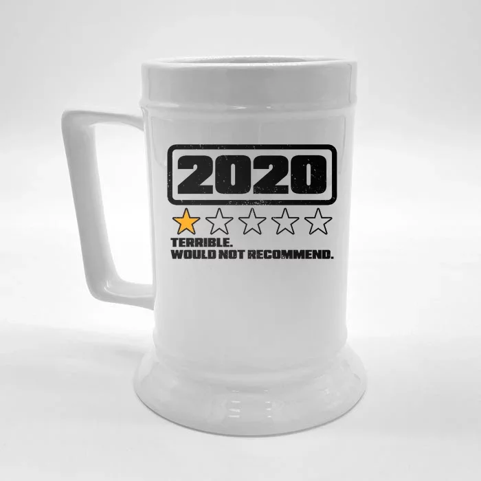 2020 Terrible Would Not Recommend One Star Rating Front & Back Beer Stein