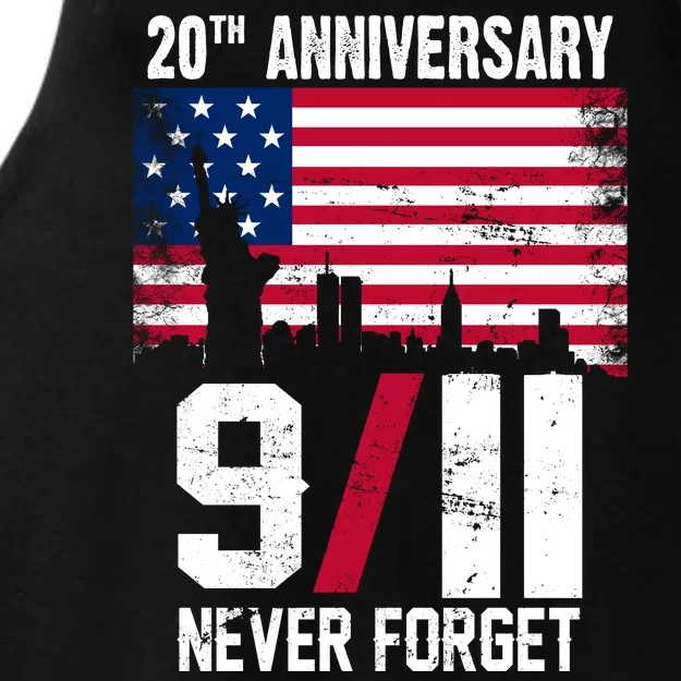 20th Anniversary Never Forget 9/11 September 11th Ladies Tri-Blend Wicking Tank