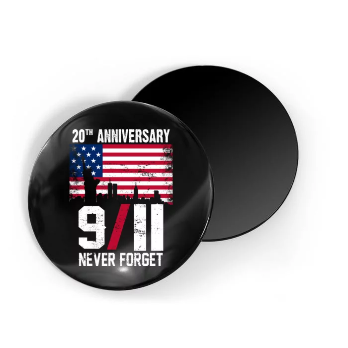 20th Anniversary Never Forget 9/11 September 11th Magnet