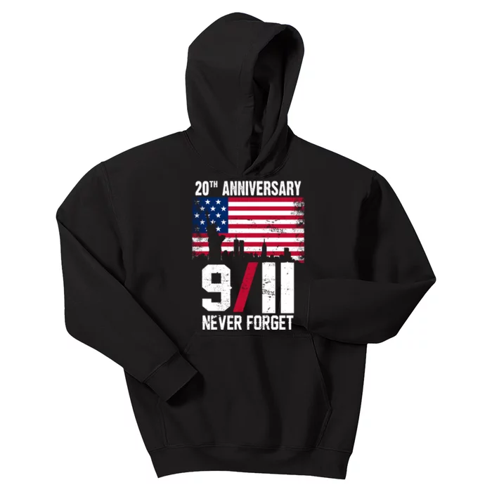 20th Anniversary Never Forget 9/11 September 11th Kids Hoodie