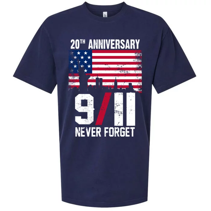 20th Anniversary Never Forget 9/11 September 11th Sueded Cloud Jersey T-Shirt