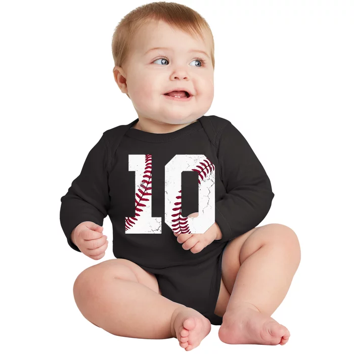 2013 10th Birthday Baseball Kids Ten 10 Tenth Gift Baby Long Sleeve Bodysuit