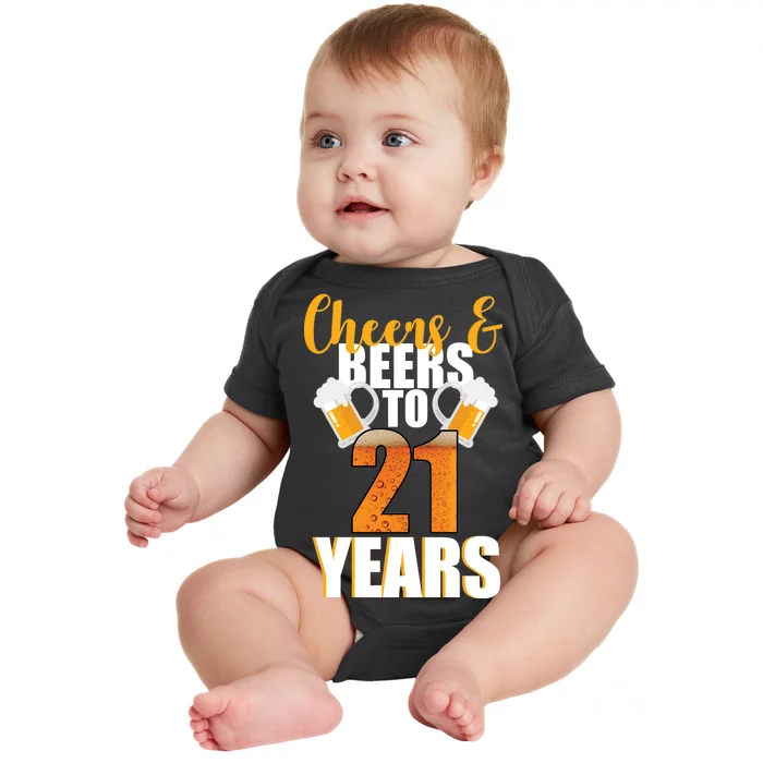 21st Birthday Cheers & Beers To 21 Years Baby Bodysuit