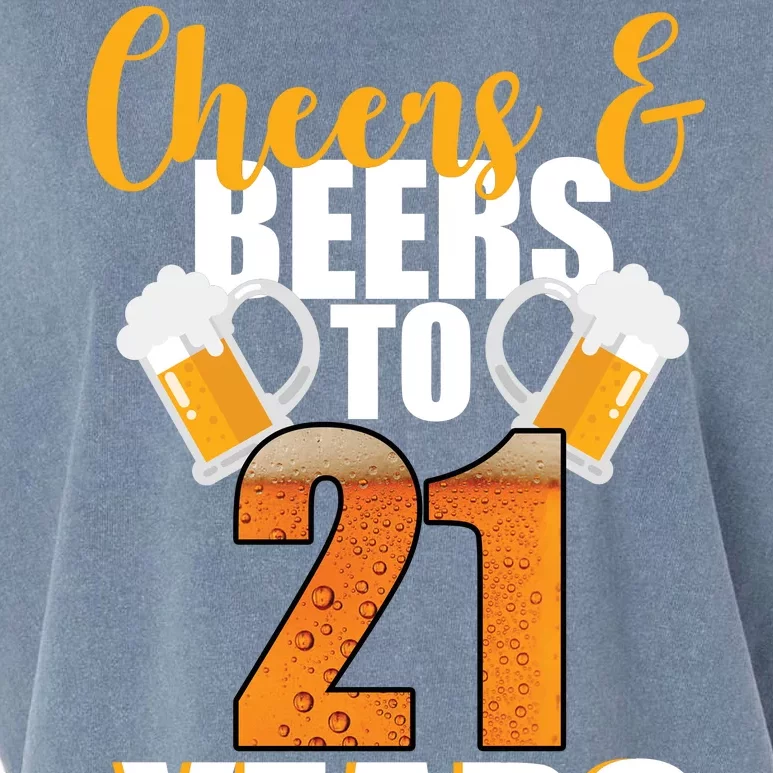 21st Birthday Cheers & Beers To 21 Years Garment-Dyed Women's Muscle Tee