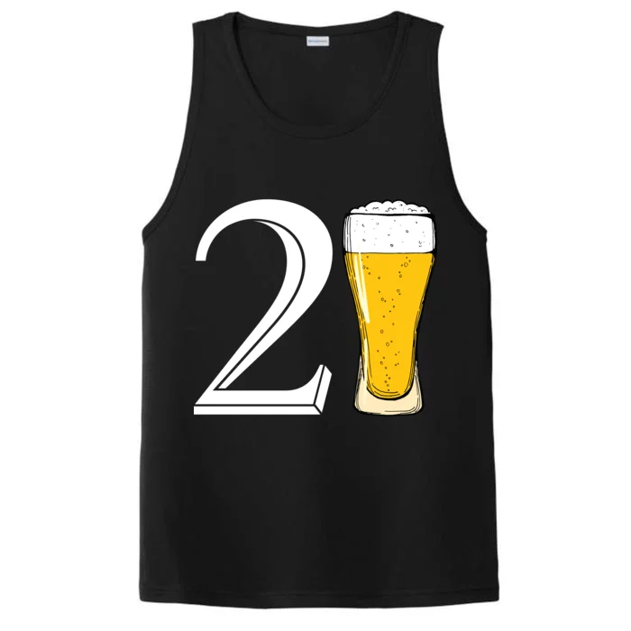 21st Birthday Funny Beer Performance Tank