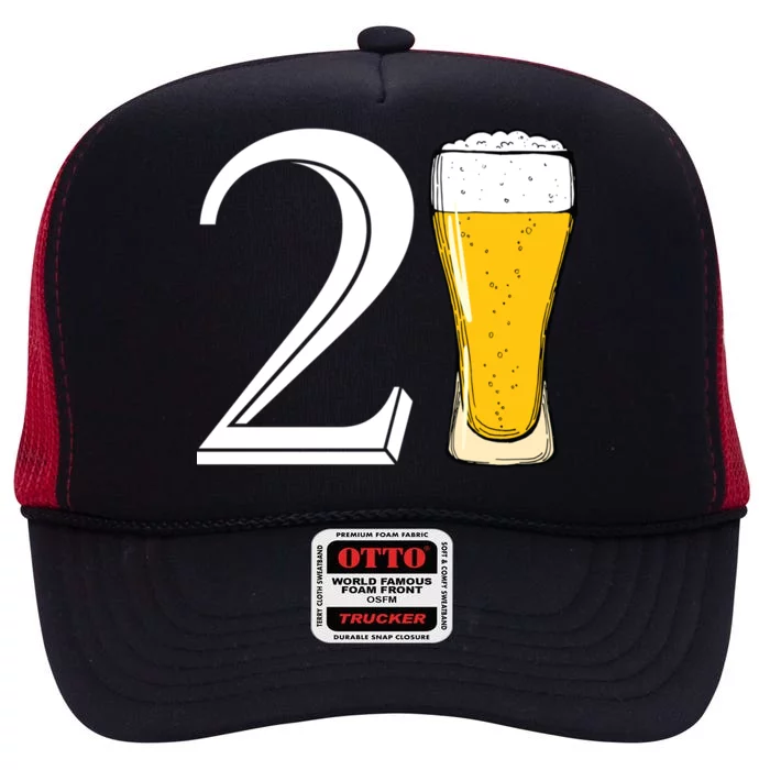 21st Birthday Funny Beer High Crown Mesh Trucker Hat