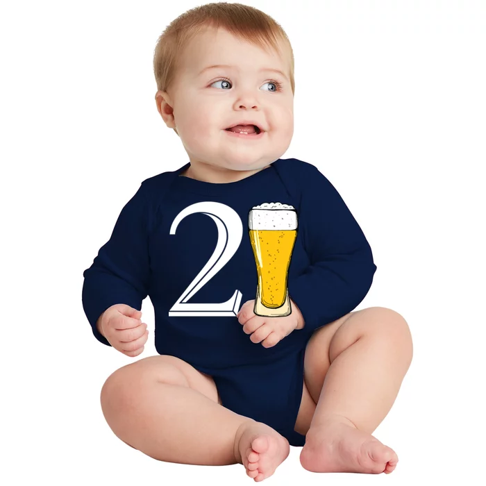 21st Birthday Funny Beer Baby Long Sleeve Bodysuit