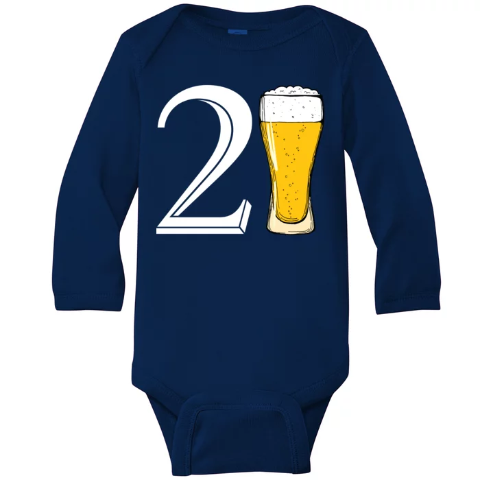 21st Birthday Funny Beer Baby Long Sleeve Bodysuit