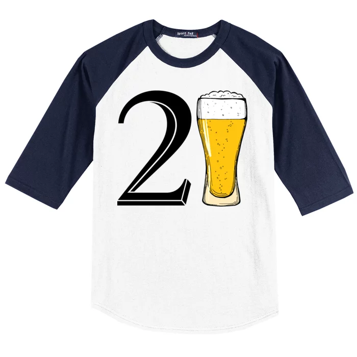 21st Birthday Funny Beer Baseball Sleeve Shirt