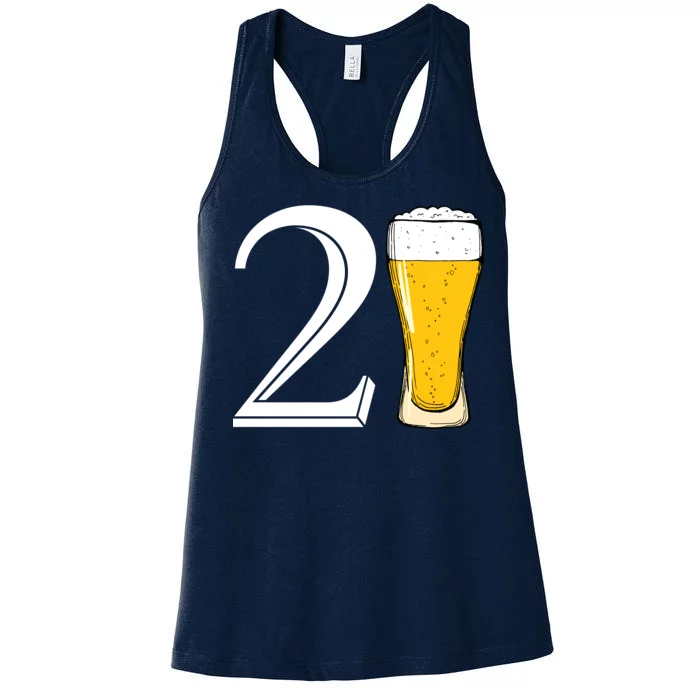 21st Birthday Funny Beer Women's Racerback Tank