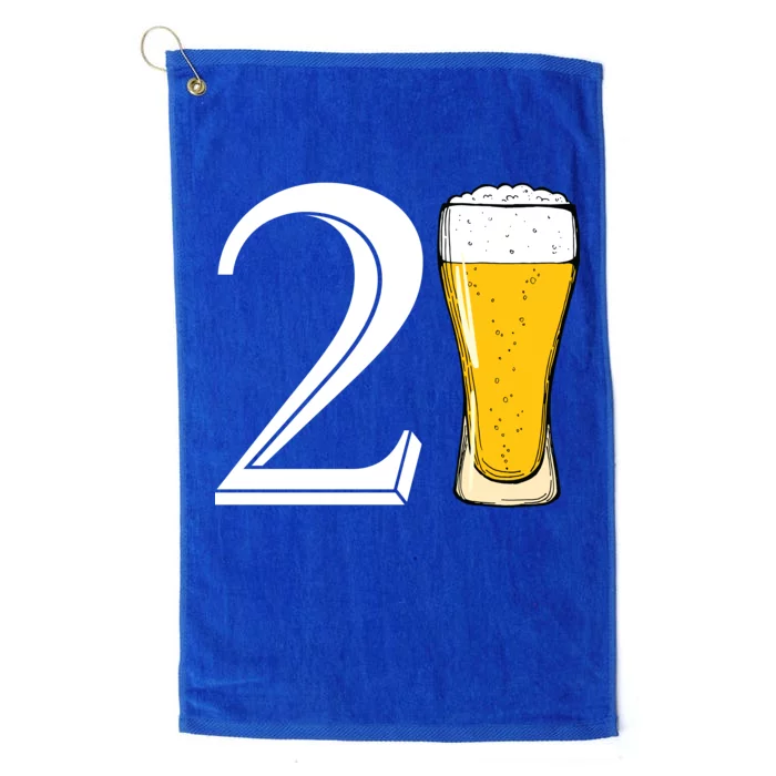 21st Birthday Funny Beer Platinum Collection Golf Towel