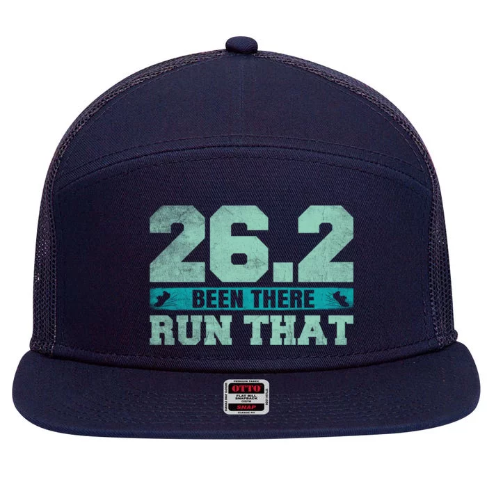 26 2 Been There Run That Gift Full Marathon Runner Gift 7 Panel Mesh Trucker Snapback Hat