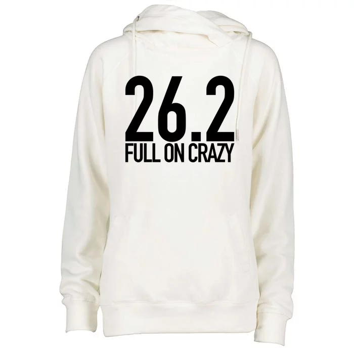 26 2 Miles Full On Crazy Marathon Gift Womens Funnel Neck Pullover Hood