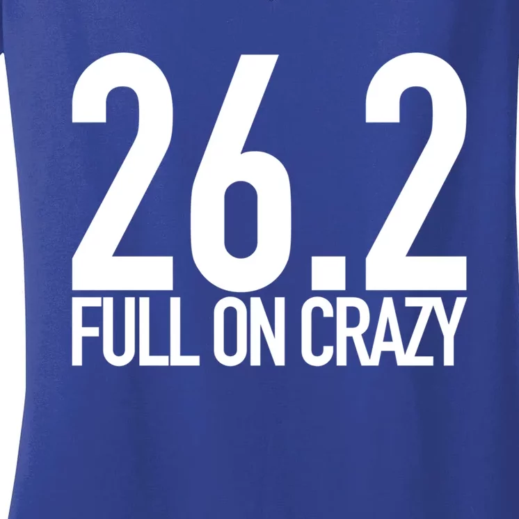 26 2 Miles Full On Crazy Marathon Gift Women's V-Neck T-Shirt