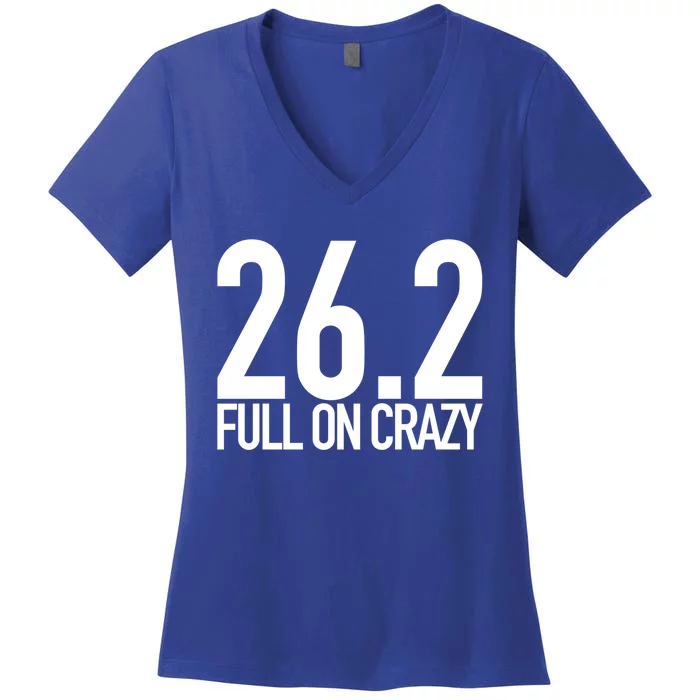 26 2 Miles Full On Crazy Marathon Gift Women's V-Neck T-Shirt