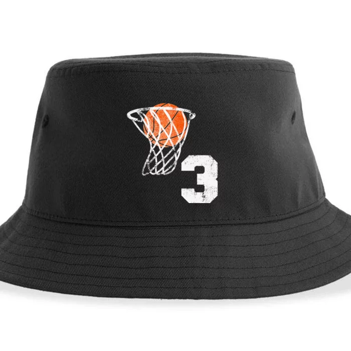 2020 3rd Birthday Basketball Three 3 Years Old Sustainable Bucket Hat