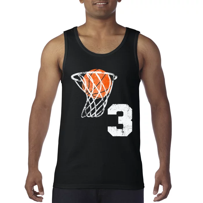 2020 3rd Birthday Basketball Three 3 Years Old Tank Top