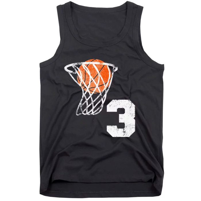 2020 3rd Birthday Basketball Three 3 Years Old Tank Top