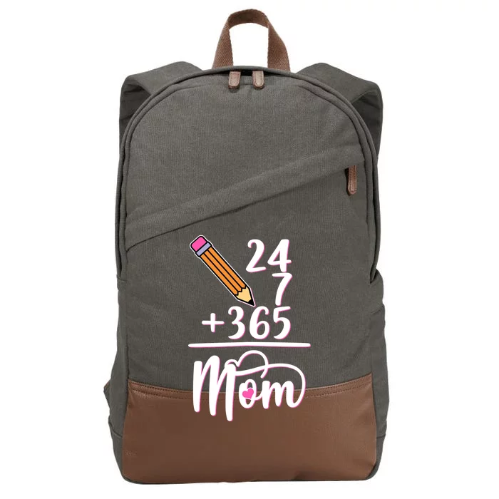 24 7 365 Days Mom Cotton Canvas Backpack