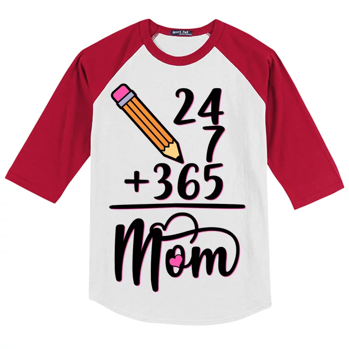 24 7 365 Days Mom Kids Colorblock Raglan Jersey