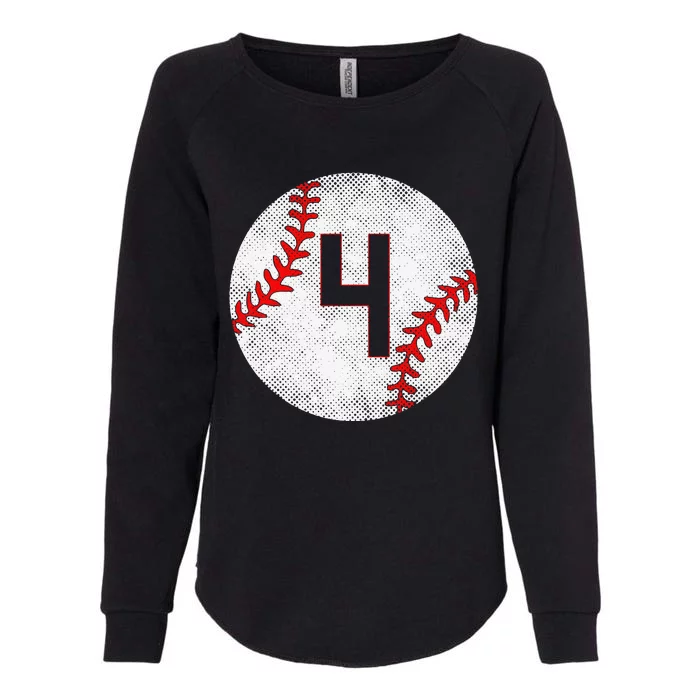 2019 4th Birthday Baseball Four 4 Years Old Gift Womens California Wash Sweatshirt