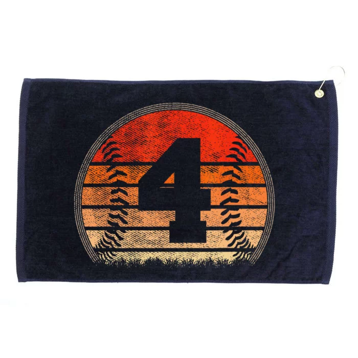 2019 4th Birthday Baseball Four 4 Years Old Grommeted Golf Towel