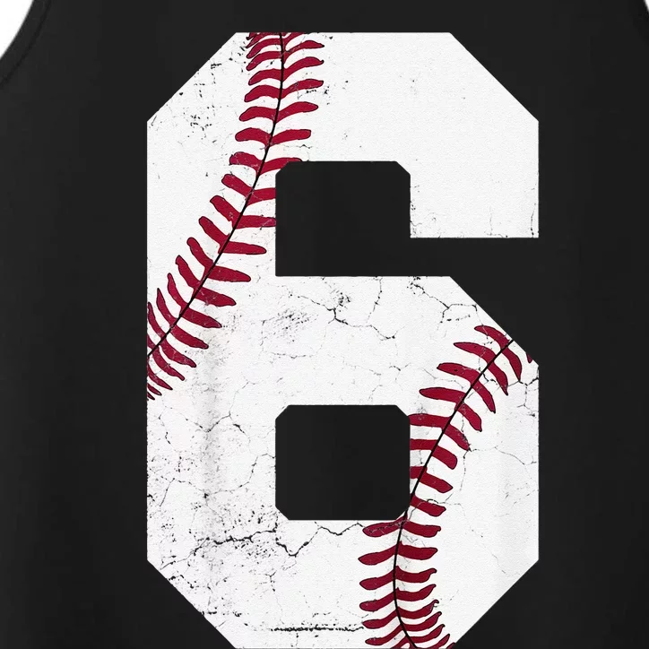 2018 6th Birthday Baseball Six 6 Years Old Performance Tank