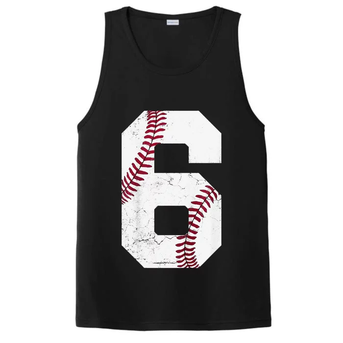 2018 6th Birthday Baseball Six 6 Years Old Performance Tank