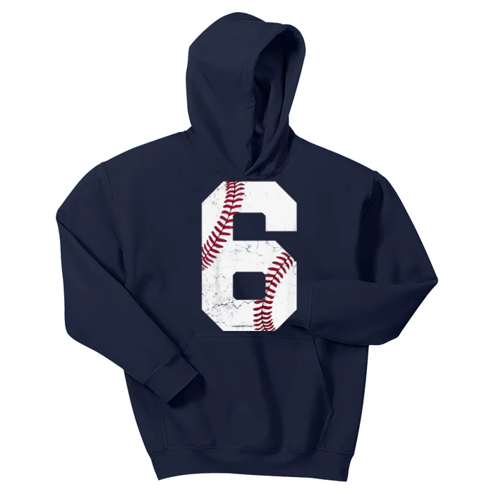 2018 6th Birthday Baseball Six 6 Years Old Kids Hoodie