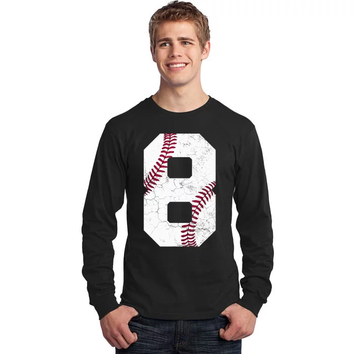 2015 8th Birthday Gift 8 Years Old Baseball Eighth Boy Tall Long Sleeve T-Shirt