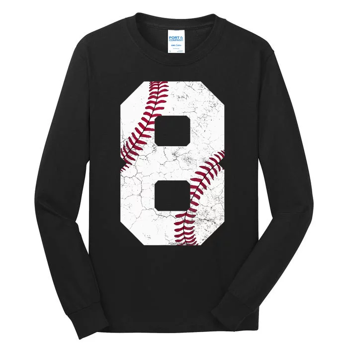 2015 8th Birthday Gift 8 Years Old Baseball Eighth Boy Tall Long Sleeve T-Shirt