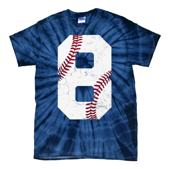 2016 8th Birthday Gift 8 Years Old Baseball Eighth Tie-Dye T-Shirt