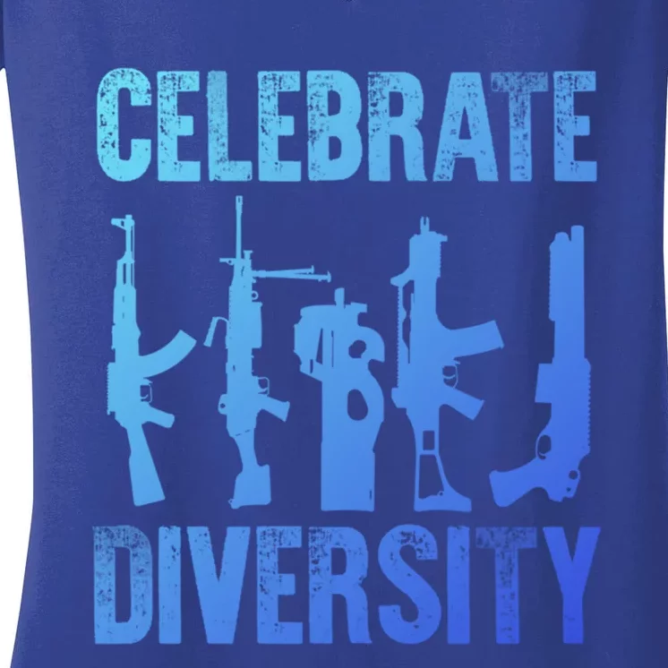 2Nd Adt 2A Pro Guns Celebrate Diversity Cool Gift Women's V-Neck T-Shirt